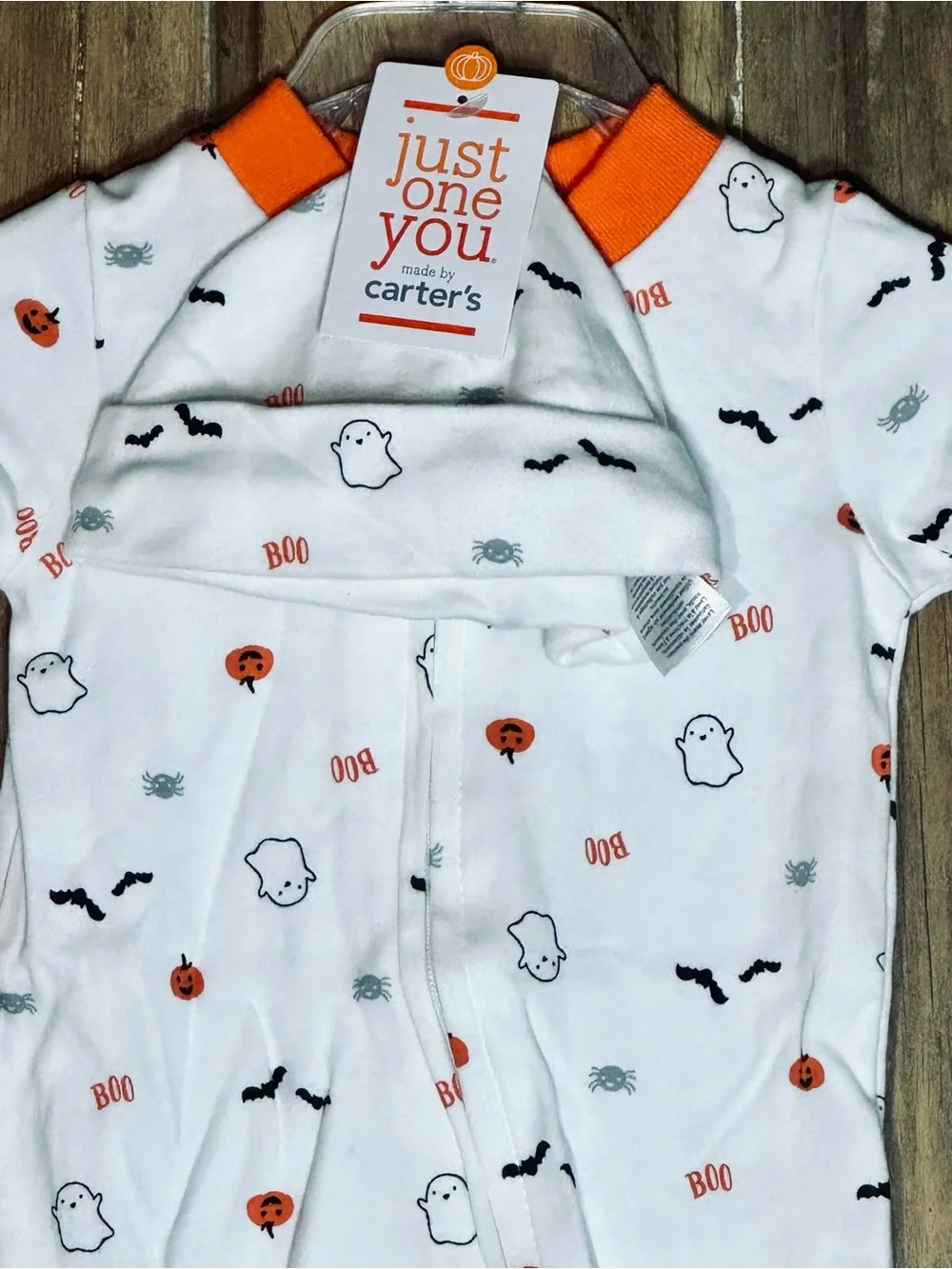 New Carter’s Halloween pumpkin and ghost sleeper newborn